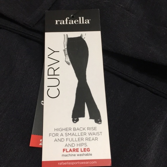 NWT Rafaellar Curvy Flare leg Navy Dress pants - Picture 2 of 9